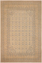 handmade Transitional Kafkaz Beige Gold Hand Knotted RECTANGLE 100% WOOL area rug 10 x 14